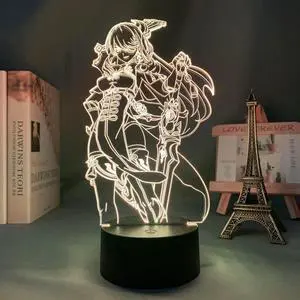 Weastlinks Genshin Impact 3D light Anime Night Light Game Figure Yunjin Lamp 16 Colors Shenhe Room Decor Kids christmas decoration Gift