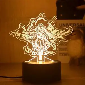 Weastlinks Anime 3D Led Light Kimetsu No Yaiba Nezuko Kamado for Bedroom Decoration Night Light Gift Manga 3D Lamp Demon Slayer Room Decor