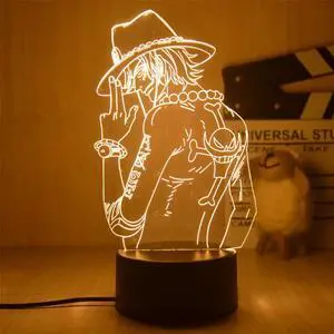 Weastlinks Anime One Piece 3D Night Light Figure Luffy Zoro 3D Illusion LED Table Lamp Nightlight Light Desk Model Figure Christmas Gift