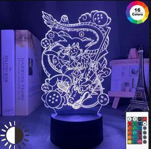Weastlinks Anime Goku Vegeta 3D Led Night Light Dragon Ball Z Table Lamp Children Bed Room Decor Birthday&Christmas Gifts for Kids