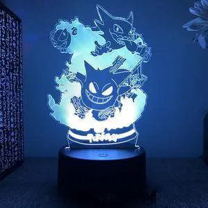 Weastlinks Pokemon Pikachu Charizard Anime Figures 3D Led Night Light Changing Model Action Logo Lampara Collection