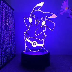 Weastlinks Pokemon Pikachu Charizard Anime Figures 3D Led Night Light Changing Model Action Logo Lampara Collection