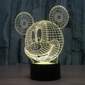 Weastlinks Disney Cartoon 3D Night Light Minnie Mickey Mouse Acrylic Touch 3D illusion Lamp Bedroom Decorative Table Lamp Child Toys Gifts