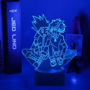 Weastlinks Acrylic 3D Lamp Anime Hunter X Hunter Killua and Gon for Bedroom Decor Nightlight Birthday Gift Led Night Light Manga Hxh Killua