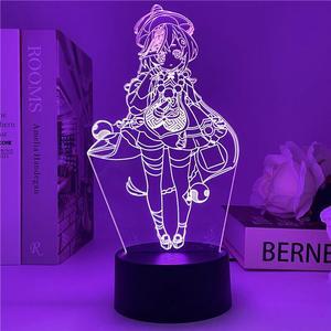Weastlinks Genshin Impact 3D Night Light 3D Illusion Anime Lamp for Bedroom Decor LED Light Atmosphere Bedside Night Lamps Genshin Kids Gift