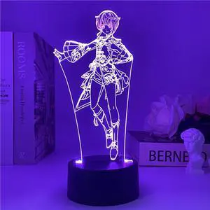 Weastlinks Genshin Impact 3D Night Light 3D Illusion Anime Lamp for Bedroom Decor LED Light Atmosphere Bedside Night Lamps Genshin Kids Gift