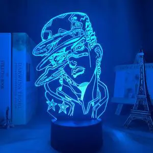Weastlinks 3D Lamp Anime JoJo Bizarre Adventure for Bedroom Decor Light Birthday Gift Manga Jojo Figure Led Night Light Jotaro Kujo
