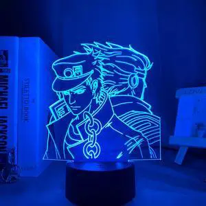 Weastlinks 3D Lamp Anime JoJo Bizarre Adventure for Bedroom Decor Light Birthday Gift Manga Jojo Figure Led Night Light Jotaro Kujo