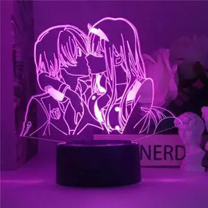 Weastlinks Zero Two Figure 3d Anime Lamp Nightlight Kids Child Girls Bedroom Manga Gift Night Light Lamp Darling In The Franxx
