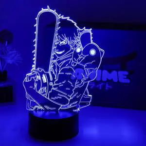 Weastlinks 3D LED Lamp Anime Chainsaw Man for Bedroom Decoration Nightlight Kids Birthday Gift Manga Chainsaw Man Led Night Light Bedside