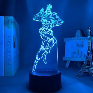 Weastlinks 3D Lamp Anime JoJo Bizarre Adventure for Bedroom Decor Light Birthday Gift Manga Jojo Figure Led Night Light Jotaro Kujo