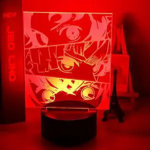 Weastlinks Acrylic Led Night Light Anime Demon Slayer Agatsuma Zenitsu Figure for Kids Child Bedroom Decor Cool Kimetsu No Yaiba Lamp Gift