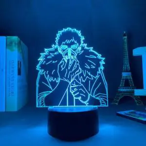 Weastlinks 3D LED Lamp Anime Chainsaw Man for Bedroom Decoration Nightlight Kids Birthday Gift Manga Chainsaw Man Led Night Light Bedside