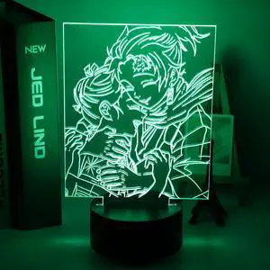 Weastlinks Acrylic Led Night Light Anime Demon Slayer Agatsuma Zenitsu Figure for Kids Child Bedroom Decor Cool Kimetsu No Yaiba Lamp Gift