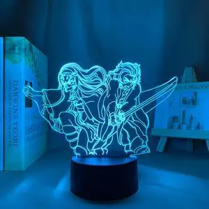 Weastlinks Acrylic Led Night Light Anime Demon Slayer Agatsuma Zenitsu Figure for Kids Child Bedroom Decor Cool Kimetsu No Yaiba Lamp Gift