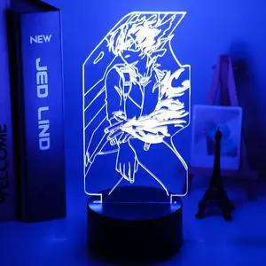 Weastlinks 3D LED Lamp Anime Chainsaw Man for Bedroom Decoration Nightlight Kids Birthday Gift Manga Chainsaw Man Led Night Light Bedside