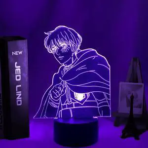 Weastlinks Attack on Titan Levi Ackerman Acrylic 3d Lamp Hange Zoe for Home Room Decor Light Child Gift Hange Zoe LED Night Light Anime