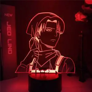 Weastlinks Attack on Titan Levi Ackerman Acrylic 3d Lamp Hange Zoe for Home Room Decor Light Child Gift Hange Zoe LED Night Light Anime
