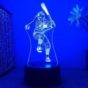 Weastlinks Football Basketball Baseball Ice Hockey 3d Led Lamp For Bedroom Rugby Field Hockey Night Lights DecorationChildren's Gift