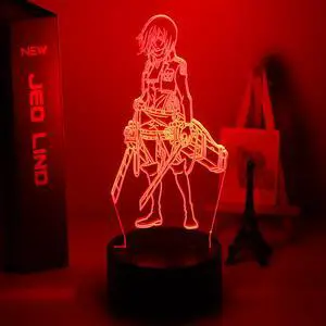Weastlinks Attack on Titan Levi Ackerman Acrylic 3d Lamp Hange Zoe for Home Room Decor Light Child Gift Hange Zoe LED Night Light Anime
