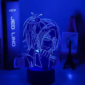 Weastlinks Attack on Titan Levi Ackerman Acrylic 3d Lamp Hange Zoe for Home Room Decor Light Child Gift Hange Zoe LED Night Light Anime