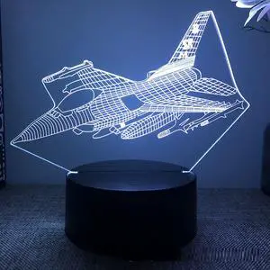 Weastlinks Aircraft Airplane 3d Led Night Light For Bedroom Fighter Rocket SteamShip Lava Lamp Children's Room Decor Birthday Gift