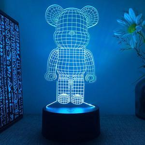 Weastlinks Bearbrick Anime Figure 3d Led Lamp For Bedroom Manga Gloomy Acrylic Night Lights Children's Birthday Gift
