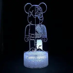 Weastlinks Bearbrick Anime Figure 3d Led Lamp For Bedroom Manga Gloomy Acrylic Night Lights Children's Birthday Gift