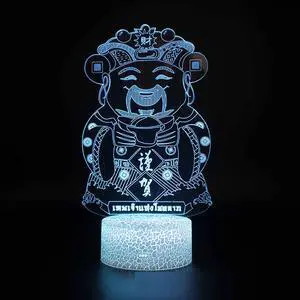 Weastlinks Buddhism Taoism Buddha Figure Avatar 3d Led Lamp For Bedroom God of Wealth Night Lights Room Decor Holiday Gift