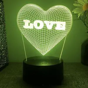 Weastlinks Valentine's Day 3d Led Lamp For Bedroom Wedding Sign Night Lights Marriage Room Decor Thank You Mistress Gift For Girlfriend