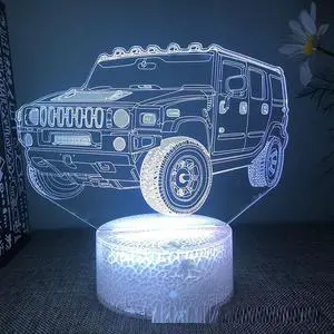 Weastlinks Car Bus Beetle 3d Led Night Light For Bedroom Tractor Excavator Touch Bedside Table Lamp Children's Room Decor Birthday Gift