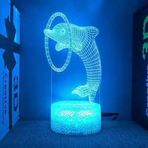 Weastlinks Animal Delphinidae Night Lights SeaWorld Dolphin Acrylic Stands Led Lamp Bedroom Decoration Chilren's Christmas Gift