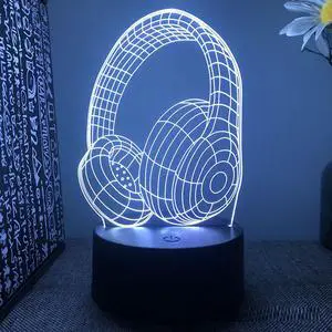Weastlinks Gamepad Headphones Game Over Room Decoration Gaming Setup Accessories 3d Led Lamp Gamer Girl Desk Night Lights Christmas Gift