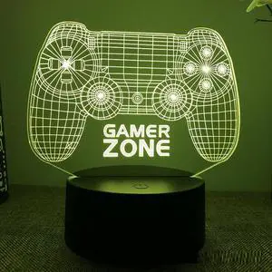 Weastlinks Gamepad Headphones Game Over Room Decoration Gaming Setup Accessories 3d Led Lamp Gamer Girl Desk Night Lights Christmas Gift