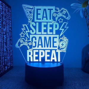 Weastlinks Gamepad Headphones Game Over Room Decoration Gaming Setup Accessories 3d Led Lamp Gamer Girl Desk Night Lights Christmas Gift