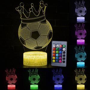Weastlinks 16 Color Football 3D LED Night Light Remote / Touch Control LED Table Desk Lamp LED Night Light Rugby 3D LED Night Light
