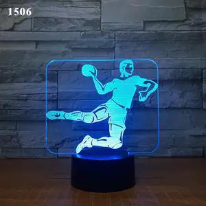 Weastlinks Dunk Basketball Punches Boxing Yoga Rugby Ice Hockey Sports Design 3D Lamp LED Night Light Sports Lovers Souvenirs Kids Gifts