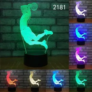 Weastlinks Dunk Basketball Punches Boxing Yoga Rugby Ice Hockey Sports Design 3D Lamp LED Night Light Sports Lovers Souvenirs Kids Gifts