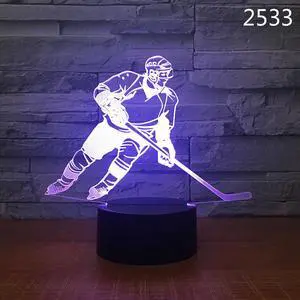 Weastlinks Dunk Basketball Punches Boxing Yoga Rugby Ice Hockey Sports Design 3D Lamp LED Night Light Sports Lovers Souvenirs Kids Gifts