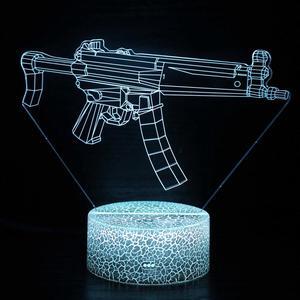 Weastlinks 3D Color Changing Setting Setup Rifle RGB Night Lights LED Gamer Decoration Table Lamp CS Gaming Room Decor For Boys Birthday