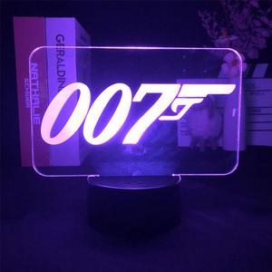 Weastlinks The Movie 007 James Bond Touch Sensor 3D Night Light for Bedroom Decor Cute Birthday Gift LED Lamp Manga Kid Lovely Present