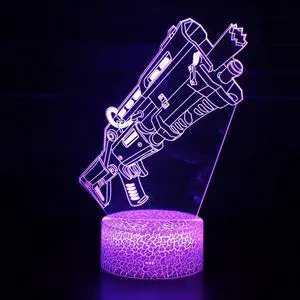 Weastlinks 3D Color Changing Setting Setup Rifle RGB Night Lights LED Gamer Decoration Table Lamp CS Gaming Room Decor For Boys Birthday