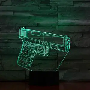 Weastlinks 3D Color Changing Setting Setup Rifle RGB Night Lights LED Gamer Decoration Table Lamp CS Gaming Room Decor For Boys Birthday