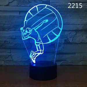 Weastlinks Dunk Basketball Punches Boxing Yoga Rugby Ice Hockey Sports Design 3D Lamp LED Night Light Sports Lovers Souvenirs Kids Gifts