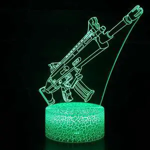 Weastlinks 3D Color Changing Setting Setup Rifle RGB Night Lights LED Gamer Decoration Table Lamp CS Gaming Room Decor For Boys Birthday