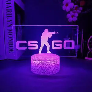 Weastlinks 3D Color Changing Setting Setup Rifle RGB Night Lights LED Gamer Decoration Table Lamp CS Gaming Room Decor For Boys Birthday