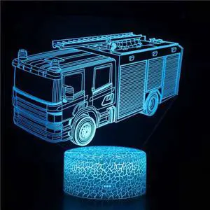 Weastlinks 3D Night Light Cool Truck Lorry Tractor Vehicle Engine Head LED Atmosphere Night Lamp for Kids Decorative Lamp Children Gifts