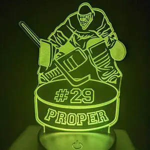Weastlinks Hockey 3d Night Light Usb Plug-in Touch Table Lamp Decoration Bedside Nightlight Child Birthday Christmas Gifts for Baby Kids
