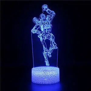 Weastlinks Anime APEX Legends Hero Red Dead Redemption 2 Figure Night Light for Children 3D Acrylic LED Nightlamp Illusion Table Lamp Gifts