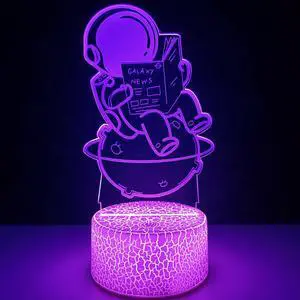 Weastlinks Spaceman 16 Colors Changing Acrylic LED Night Light 3D Creative Astronaut Restroom Decor Lamp for Boys and Girls Birthday Gift